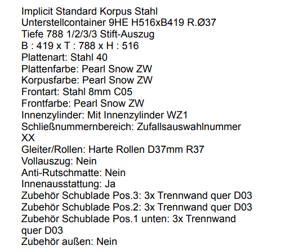 Rollcontainer Steelcase 4 Schübe Unterstellcontainer B 419 x T 788 x H516